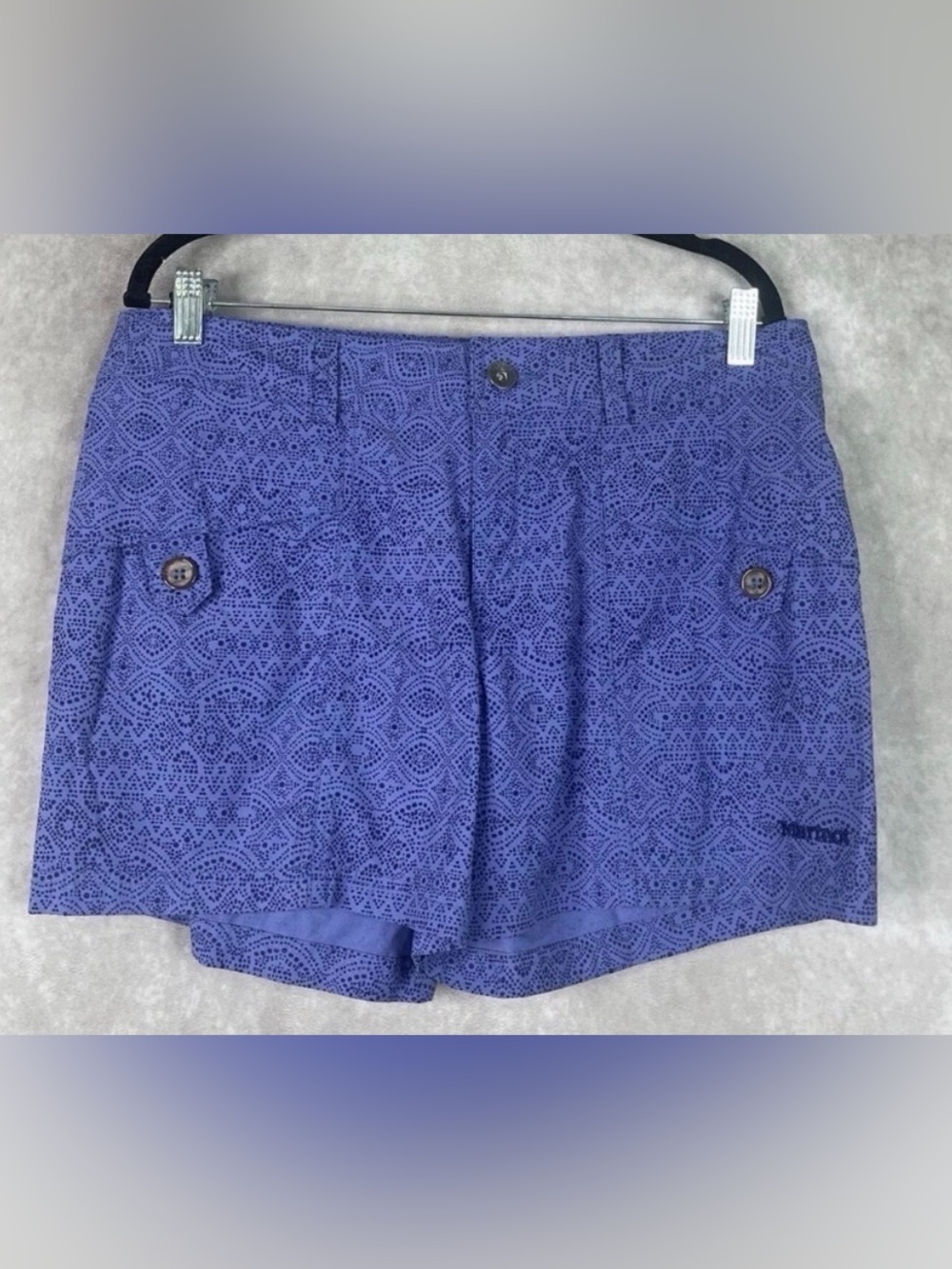 Marmot Purple Eyelet-Pattern High Waist Shorts - W 12